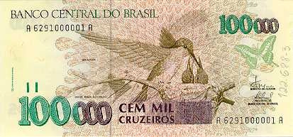 100000 Cruzeiros 1990